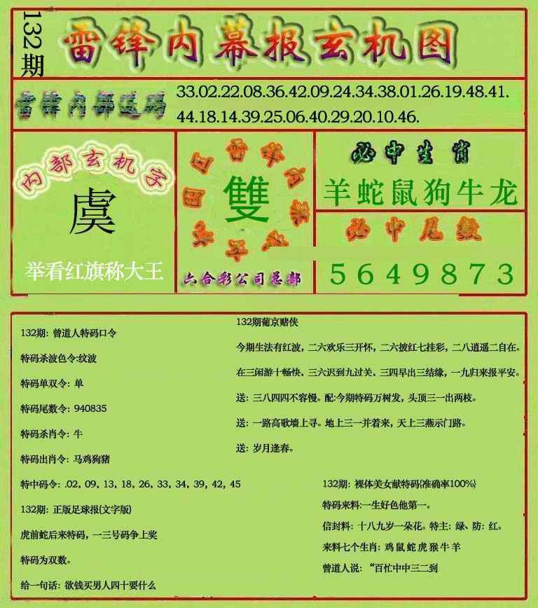 132期雷锋玄机报(新上市)[图]