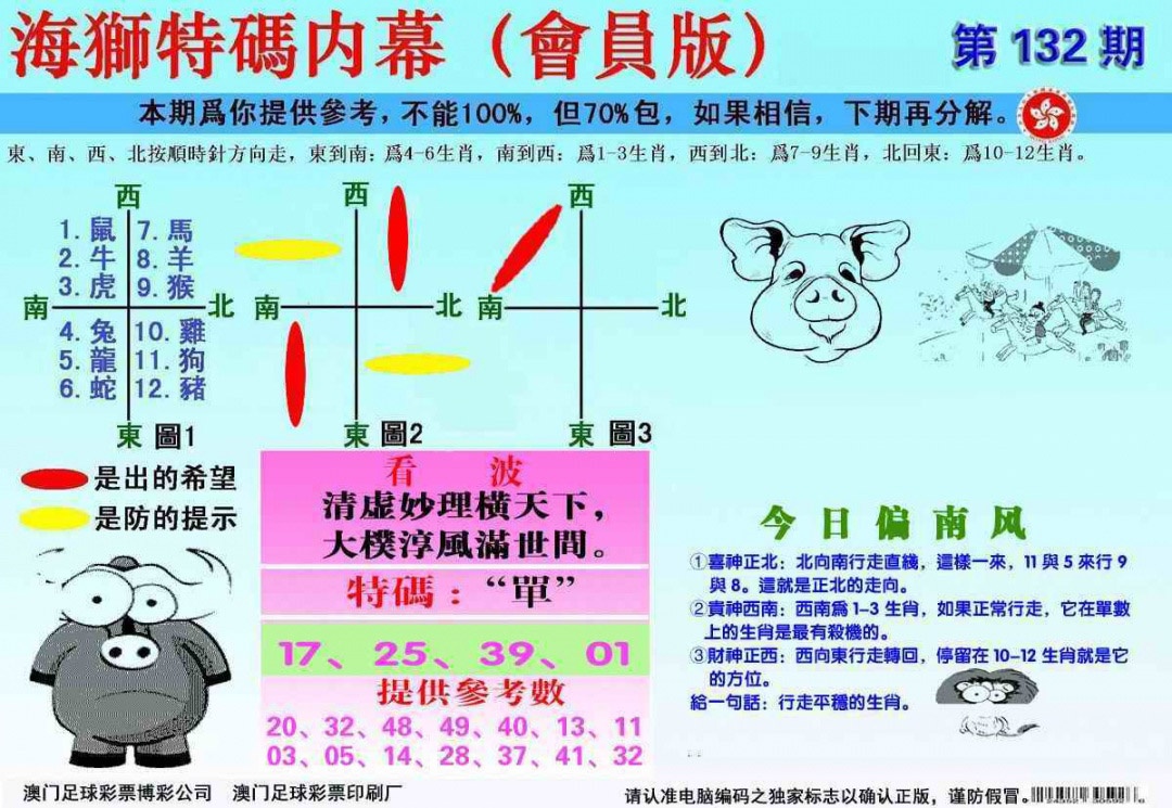 132期另版海狮特码内幕报[图]