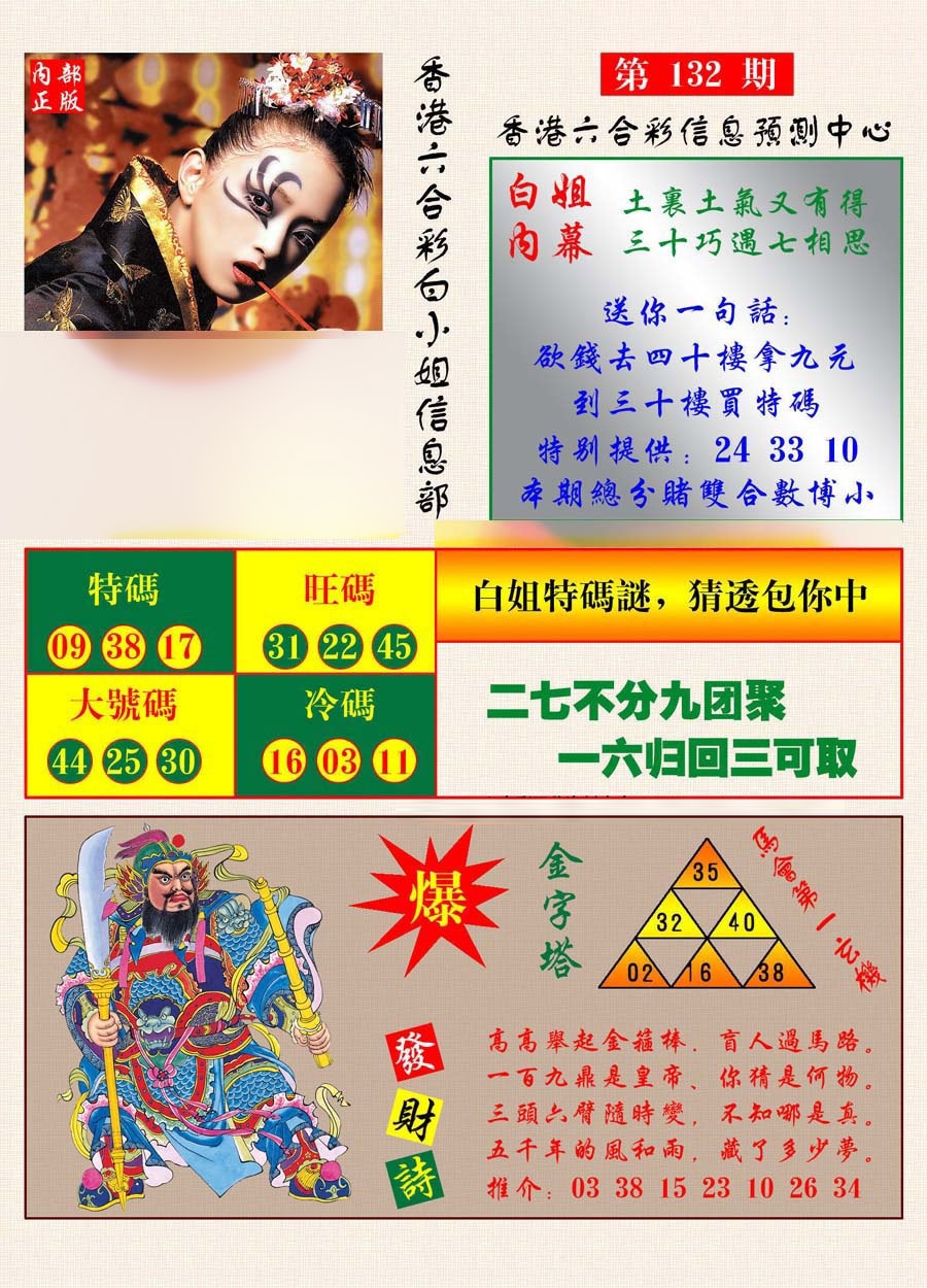 132期港彩内幕报[图]