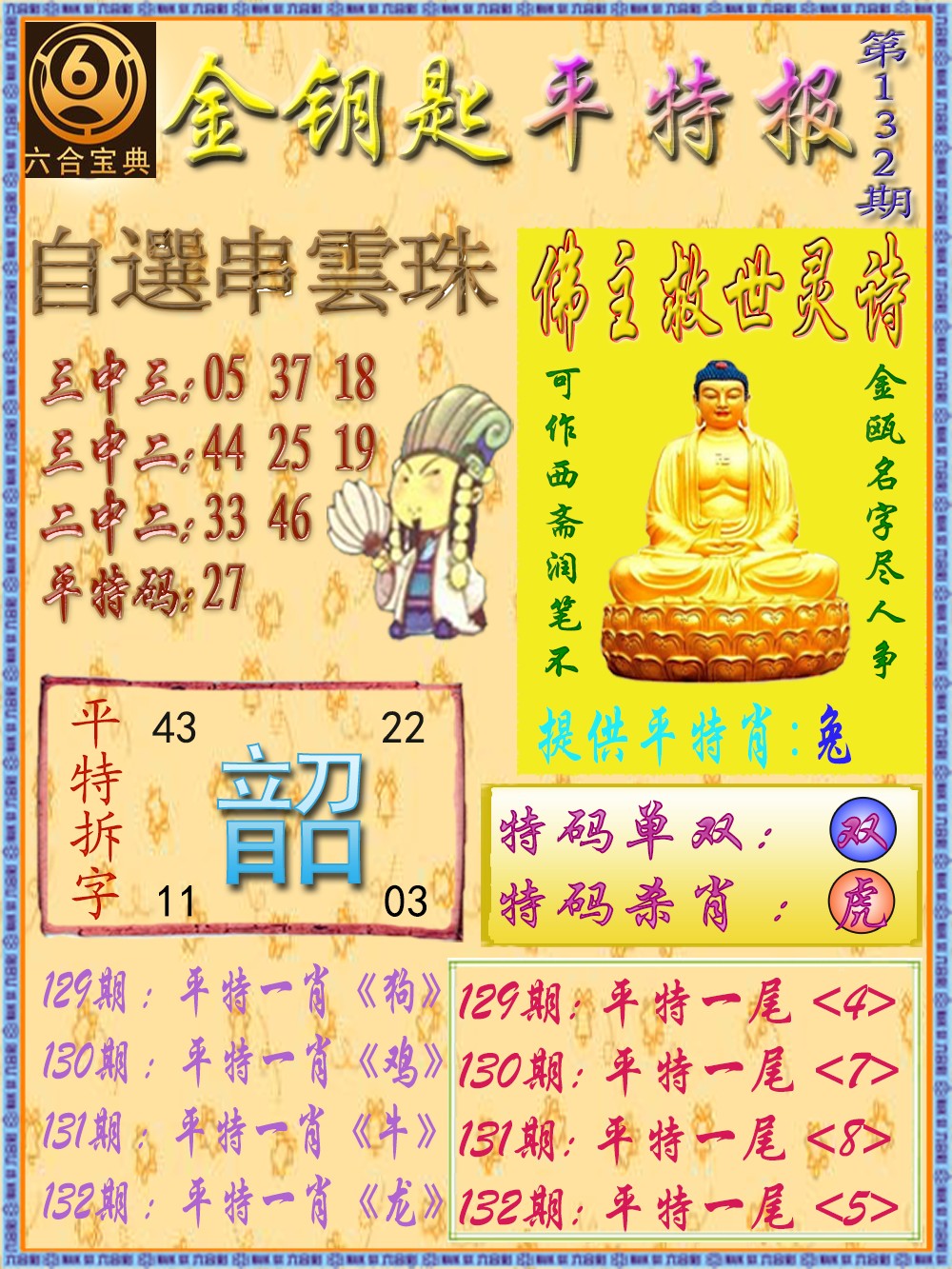 132期金钥匙平特报[图]