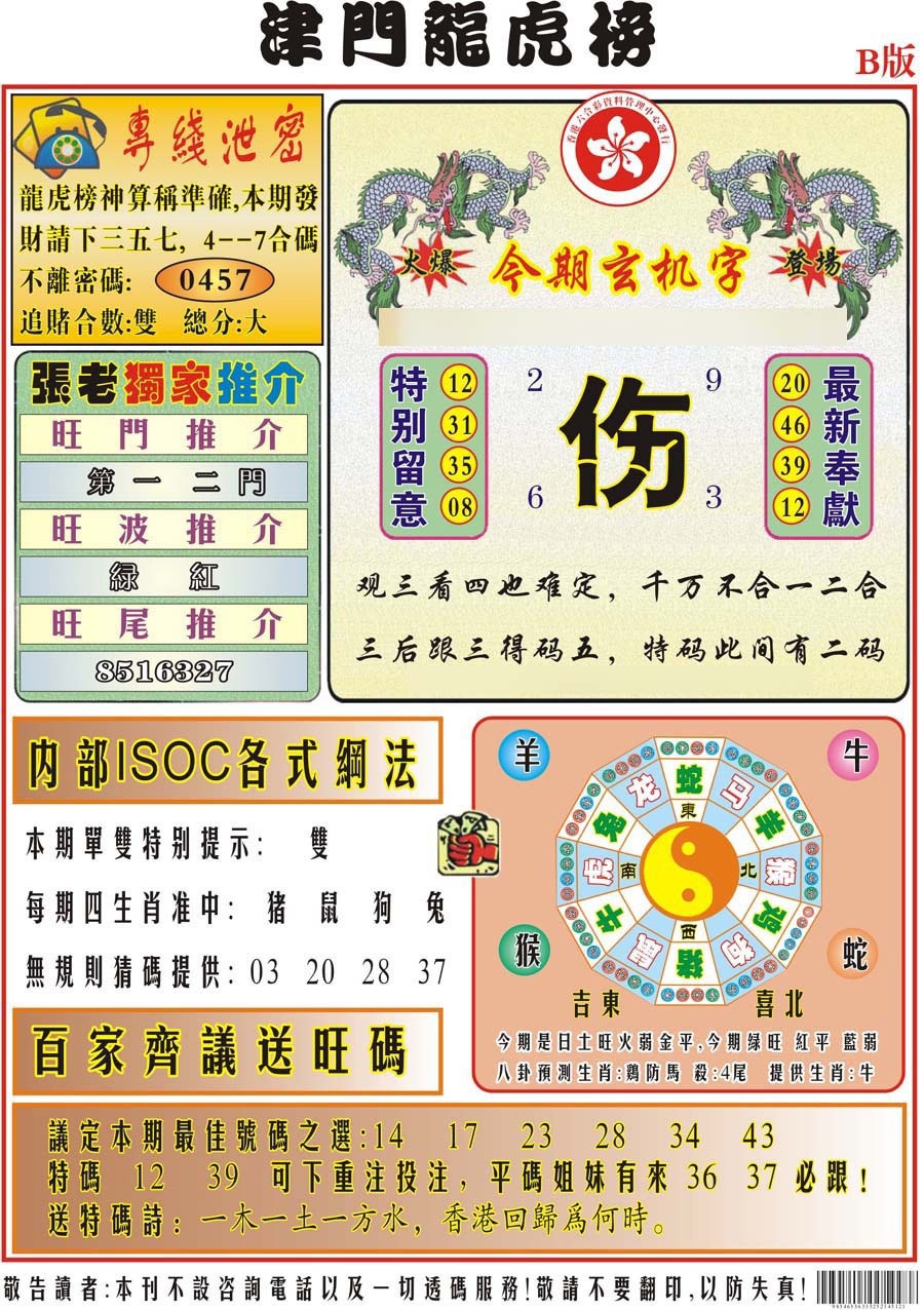 132期津门龙虎榜B[图]